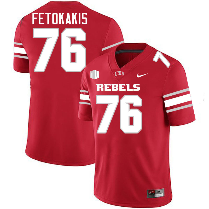#76 Chrysanthos Fetokakis UNLV Rebels College Football Jersey Stitched-Scarlet